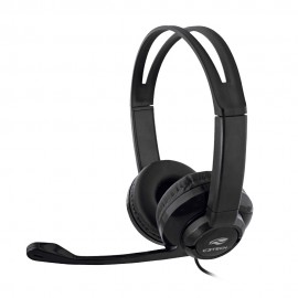 HEADSET P2 REF PH-120 PRETO COM 2 PINOS E ADAPTADOR USB C3TECH