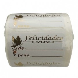 ETIQUETA PRESENTE DECORATIVAS FELICIDADES DE/PARA REF 24 PCT 100