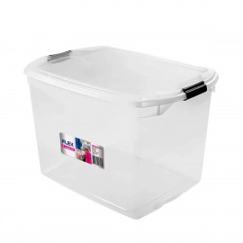 CAIXA ORGANIZADORA PLASTICA 68 LITROS TRANSPARENTE 33 X 44 X 63 REF SR971