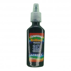 TINTA DIMENSIONAL BRILHANTE 20ML PRETA ACRILEX
