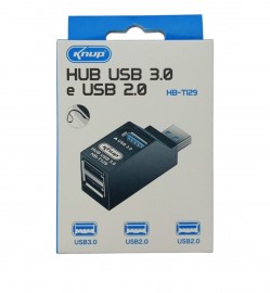 HUB USB 2.0 E 3.0 3 PORTAS REF HB-T129 KNUP