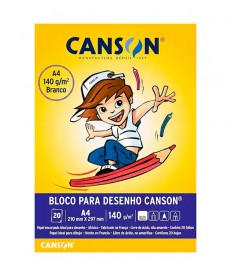 BLOCO CANSON A-4 140 GRS BRANCO 20FLS CANSON