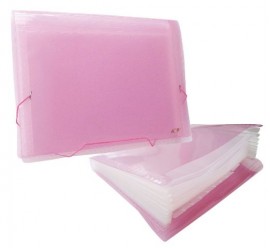 PASTA SANFONADA A4 12 DIV PLAST ROSA