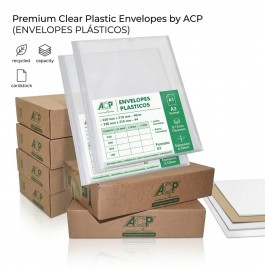 ENVELOPE PLASTICO   UNITARIO A3 4 FUROS EXTRA MEDIO  320X425 0.12 REF 5324-50