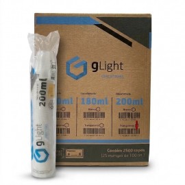 COPO PLASTICO AGUA 200ML PS TRANSPARENTE CX2500 GLIGHT 