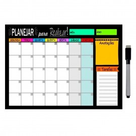 QUADRO MAGNETICO 29X40 PLANEJAMENTO MENSAL C/CANETA REF MP01