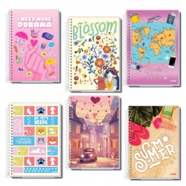 CADERNO UNIVERSITARIO 10X1 CAPA DURA 160FLS MY COLLECTION FEMININO 