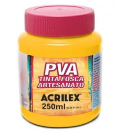 TINTA ARTESANATO FOSCO PVA 250ML AMARELA REF 505