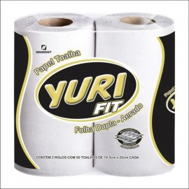 PAPEL TOALHA YURI FIT FOLHA DUPLA AERADO C/2 ROLOS 