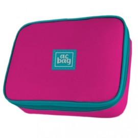 ESTOJO BOX ORGANIZADOR COM DIVISORIAS ROSA E TIFFANY REF 111