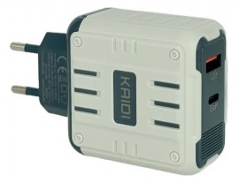 CARREGADOR USB 65W COM 1 ENTRADA USB E 1 ENTRADA TIPO C  REF KD-693