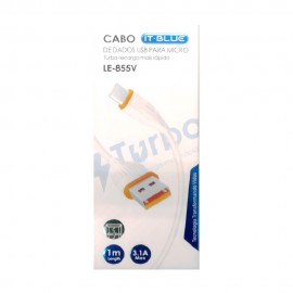CABO USB X MICRO USB 3.1A BRANCO CABO 1 METRO REF LE-855V/LE110V
