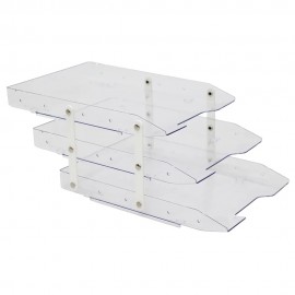 CAIXA CORRESPONDENCIA 3 BANDEJAS CRISTAL HASTE ARTICULADA SLIM REF 10050079