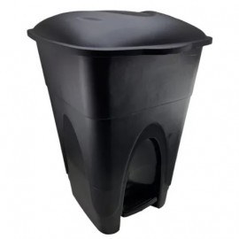 CESTO DE LIXO RETANGULAR PRETO COM PEDAL 30 LITROS C. 38 X L. 36 X A. 50 CM. REF 108