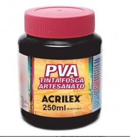 TINTA ARTESANATO FOSCO PVA 250ML PRETO REF 520