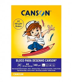 BLOCO CANSON A-3 140 GRS BRANCO 20FLS CANSON