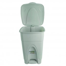 CESTO DE LIXO RETANGULAR BRANCO COM PEDAL 30 LITROS C. 38 X L. 36 X A. 50 CM. REF 191