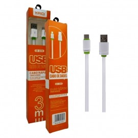 CABO USB X USB-C BRANCO CABO 3 METROS REF KD-330C