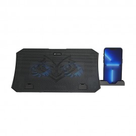 SUPORTE PARA NOTEBOOK 2 COOLERS INCLINAVEL AZUL C3TECH REF NBC-40