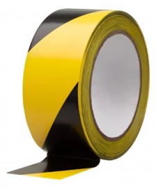 FITA ADESIVA DEMARCACAO SOLO ZEBRADA AM/PT 48MM X 30 METROS