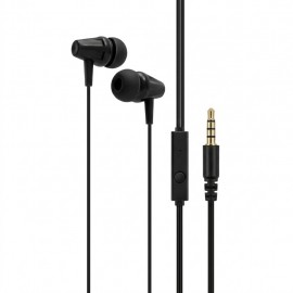 FONE DE OUVIDO P3 COM MICROFONE PRETO REF XC-F-24