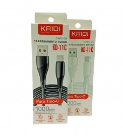 CABO USB X USB-C 5A BRANCO/PRETO CABO 1 METRO REF KD-11C