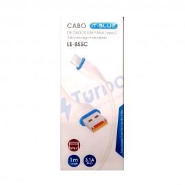 CABO USB X USB-C 3.1A BRANCO CABO 1 METRO REF LE-855C