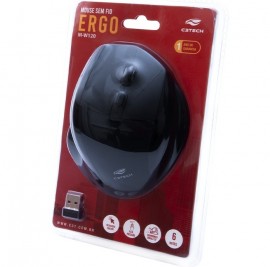 MOUSE USB SEM FIO ERGO M-W120BK 6 BOTOES 1600DPI C3TECH