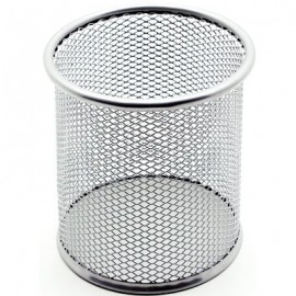 PORTA LAPIS REDONDO ACO ARAMADO PRATA