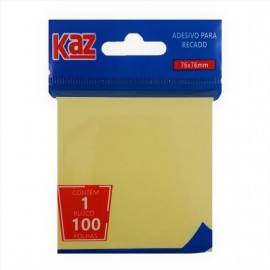 BLOCO ADESIVO 76X 76 AMARELO KAZ 100FLS REF KZ2003A