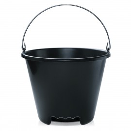 BALDE PLASTICO 11 LITROS PRETO ALCA METAL COM PEGADOR