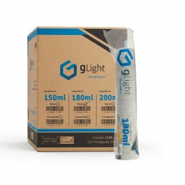 COPO PLASTICO AGUA 180ML BRANCO CX2500 GLIGHT