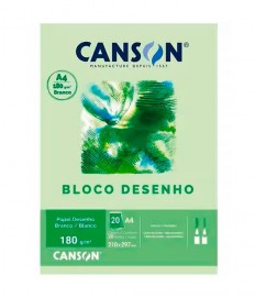 BLOCO CANSON A-4 180 GRS BRANCO 20FLS CANSON